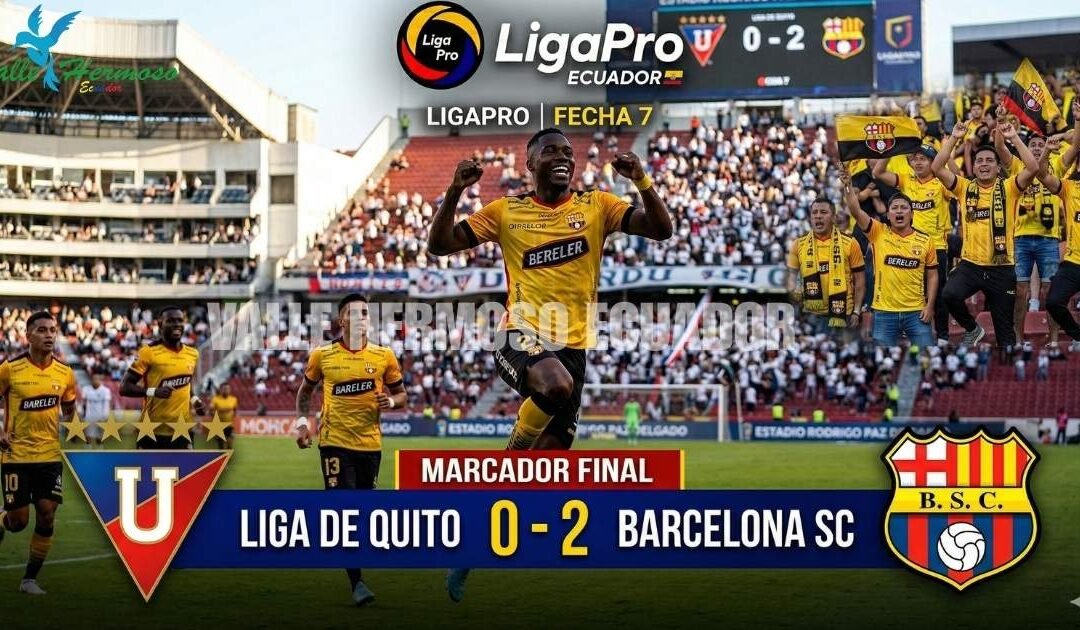 ¡Batacazo en Quito! Barcelona SC silencia el Rodrigo Paz y acecha el liderato
