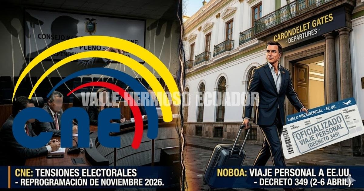Noboa oficializa viaje personal a EE. UU. en medio de tensiones electorales